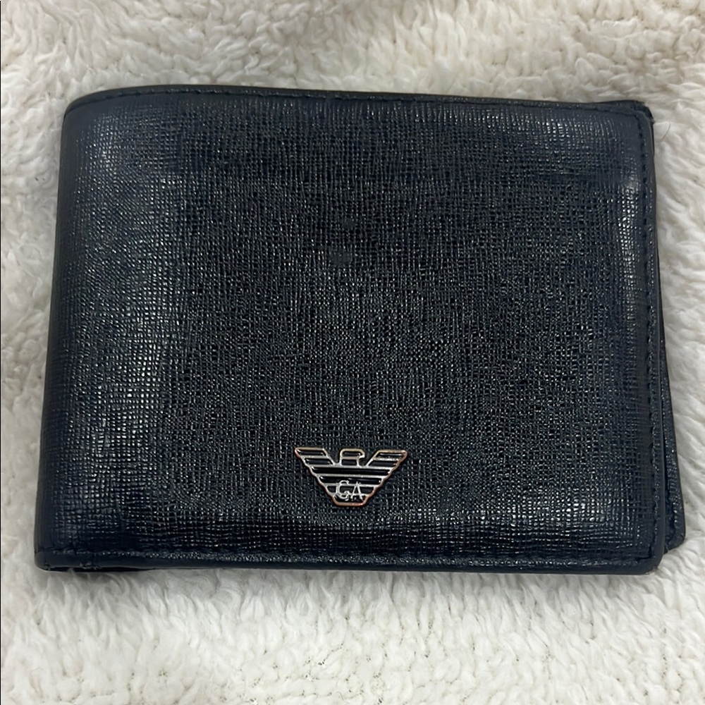Emporio Armani Black Mens Wallet with Iconic Eagle Logo